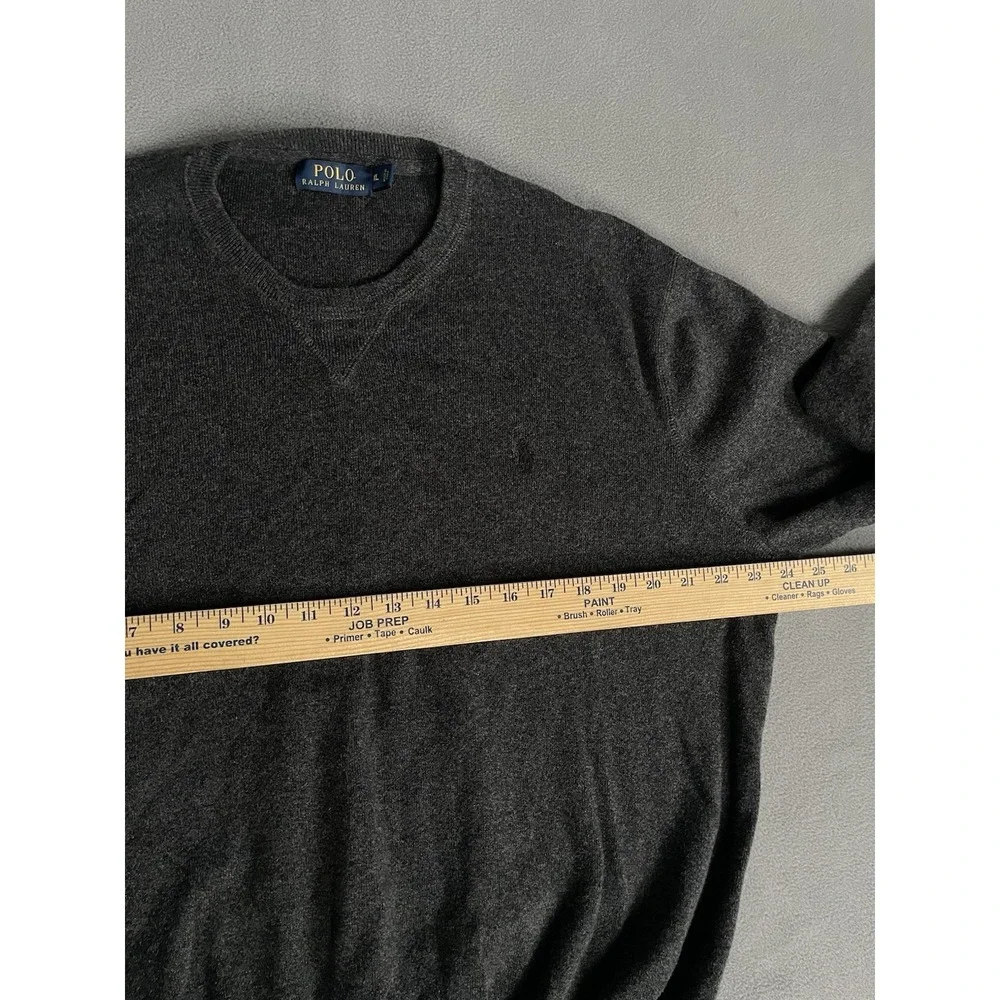 Polo Ralph Lauren Sweater Mens XL Cotton Charcoal Gray Knit Pull Over